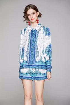 By Graziella Women's Playsuit Light Blue And White