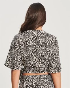 TUSSAH Women's Carin Blouse - Black And White Zebra -Madam Clothing Store e88f6313dfb89ab800d84e5b2d361663