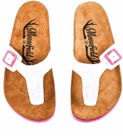Moosefield Unisex Leather Sandals - White/Pink -Madam Clothing Store eb1d95a8882a479832c3c17ec2bcf1ca