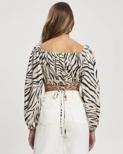 CALLI Women's Alana Top - Champagne Zebra -Madam Clothing Store ec2083e9926bc50631fa4d1f9809a310