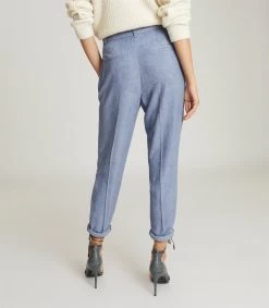Reiss Women's Thea Tapered Cord Trouser - Blue -Madam Clothing Store ec47616f46a12c78fff1abdb69f9ff3c