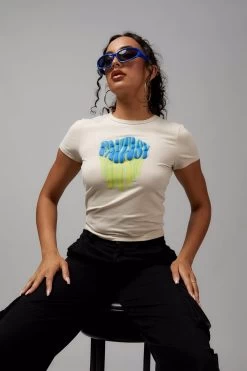 Factorie Fitted Graphic Tee Beige -Madam Clothing Store edb210a3100b173dc3575b95487b98ff