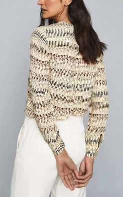 Reiss Women's Eloise Spot Print Blouse - Cream -Madam Clothing Store edd60f01 8073 4a51 bd92 30805c1be108