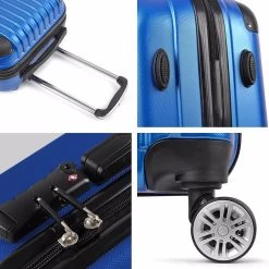 Wanderlite 3pcs Luggage Set Travel Suitcase Storage Organiser TSA Lock Blue -Madam Clothing Store eeb81ca447deb36002bde4609259d1f0