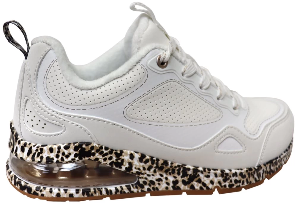 Skechers Womens Uno 2 Spottastic Comfortable Memory Foam Shoes - White/Leopard 7 Skechers Womens Uno 2 Spottastic Comfortable Memory Foam Shoes - White/Leopard - Image 5