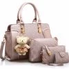 Beakey Womens Four-piece Fashion Handbags Shoulder Bag Satchel Purse Set-RoseGold -Madam Clothing Store f0925931d3ee0a147ba63ad44179bd1a