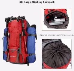 Beakey 60L Waterproof Lightweight Hiking Backpack With Rain Cover For Climbing Camping-Red 13 Beakey 60L Waterproof Lightweight Hiking Backpack With Rain Cover For Climbing Camping-Red -Madam Clothing Store f0ac7107dabe33de221da0148681fccb