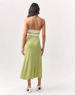 ST MRLO Women's Chevron Midi Dress - Mint Green -Madam Clothing Store f18361d5c2d21fb9483e7d71e8763454