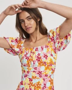 SAVEL Women's Diaz Midi Dress - Sherbet Floral -Madam Clothing Store f2e4358c743dbac201b530f820e22f9c