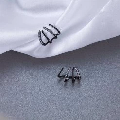 Beakey Minimalist Cuff Huggie Stud Earrings For Women Teen Girls-Black -Madam Clothing Store f32ec3cf7c60289fcdf75cd05688272a