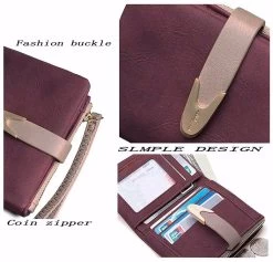 Beakey Womens Small Wallet Bifold Zipper Card Holder-WineRed -Madam Clothing Store f403c00203edaa92a7b29303003cf3e9