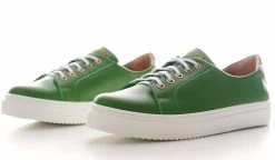 BOSCCOLO Women's Leather Sneakers Green/White