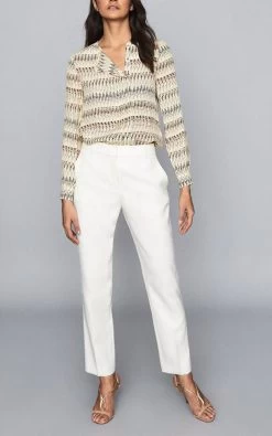 Reiss Women's Eloise Spot Print Blouse - Cream