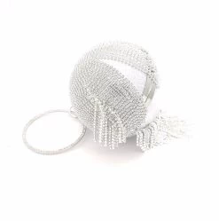 Beakey Women Crystal Tassel Evening Clutch Bag Rhinestones Party Wedding Handbag-Silver -Madam Clothing Store f686bf4dc362f596513ea47f244fee31