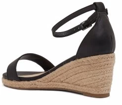 Womens Footwear Ravella Bloom Black Smooth Wedges -Madam Clothing Store f7aae35cd9553c122ec53e331c1b86ed