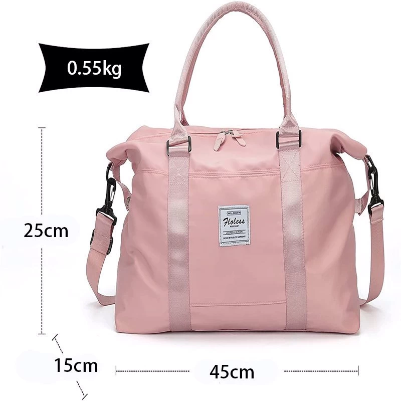 Catzon Large-Capacity Lightweight Travel Duffel Bag Sports Tote Gym Bag And Gym Bag -Pink 4 Catzon Large-Capacity Lightweight Travel Duffel Bag Sports Tote Gym Bag And Gym Bag -Pink - Image 2