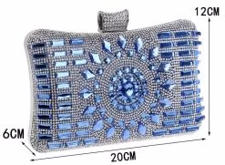 Beakey Women Geometric Diamante Evening Party Clutch Bags-Blue -Madam Clothing Store f88269895a60fe4331de78c3fc3b809b