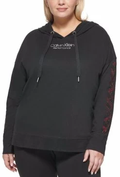 Calvin Klein Performance Women's Athletic Apparel Hoodie - Color: Black Sequin