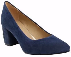 BOSCCOLO Women's Leather Pumps Navy Blue Suede -Madam Clothing Store f94305708eb46890816cea5cc3edac18