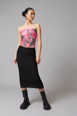 Factorie Printed Longline Bandeau Pink