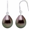 Love In Saint Germain Women's EarRing Hook Tahitian Pearls 9-10 Mm - Silver -Madam Clothing Store f98a3eb0 cd0d 4c37 a4b4 8ae05afa3230