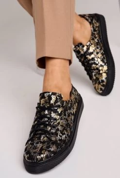 BOSCCOLO Women's Leather Sneakers Gold&Black -Madam Clothing Store fa4fe98d d8c3 4492 abfd 0c32375bd67a