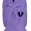 Beakey 3 Hole Uzi Balaclava Knitted Full Face Cover Ski Mask Winter Windproof Neck Warmer-Purple