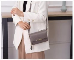 Beakey Womens Multiple Card Slots Crossbody Shoulder Bag Large Capacity Wallet-LightGrey -Madam Clothing Store faf5ab2d5d638c8eb608ca40e3c65d6a