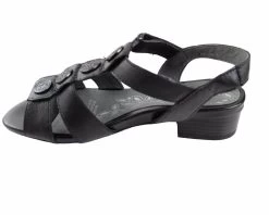 Womens Homyped Celia Black Sandals Slip On Low Heel Shoes -Madam Clothing Store fb3fec08384bce67dca4adb50934ba86