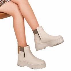 Noosy Women's Genuine Leather Boots - Cream -Madam Clothing Store fb4310c5 ae42 4c37 b8cf aeb63fffaf8d