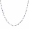 45cm Sterling Silver Wide Paperclip Link Necklace