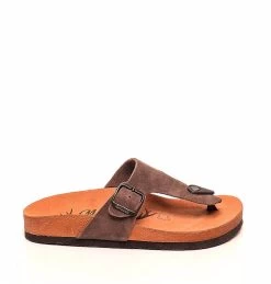 Moosefield Unisex Gizeh Leather Sandals - Brown & White