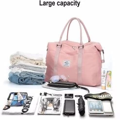 Catzon Large-Capacity Lightweight Travel Duffel Bag Sports Tote Gym Bag And Gym Bag -Pink 12 Catzon Large-Capacity Lightweight Travel Duffel Bag Sports Tote Gym Bag And Gym Bag -Pink -Madam Clothing Store ff7a32b666c38d005e522f493a883c2c